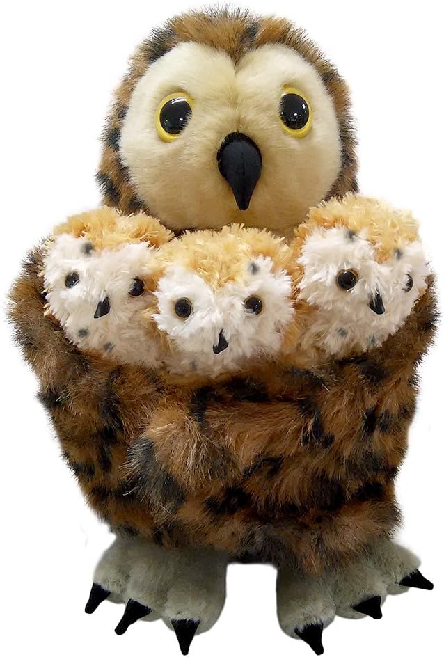The Puppet Company Hide Away Puppets Tawny Owl with 3 Babies Hand