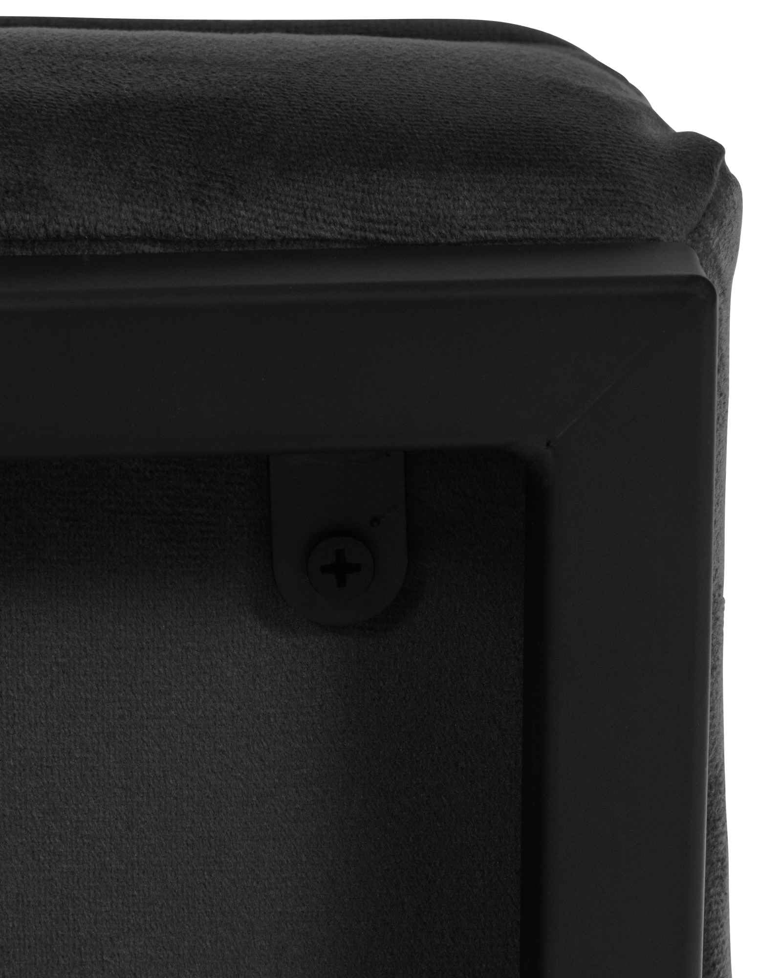 CLP Lounger Avon Samt - Lesesessel Mit Gestepptem Samtbezug Und Stabilem Metallgestell, Farbe:schwarz