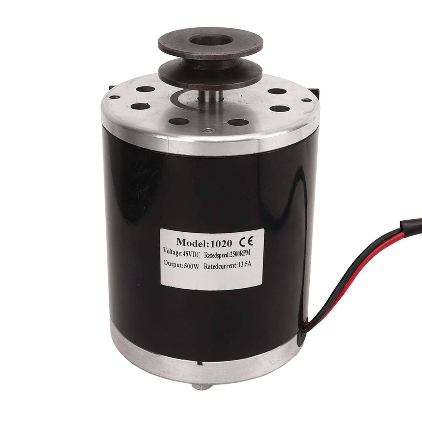 Motor de polea eléctrica de 500W y 48V, motor de CC cepillado de aleación de aluminio, diseño de polea de correa de bajo ruido y alta potencia para bicicleta eléctrica, scooter,
