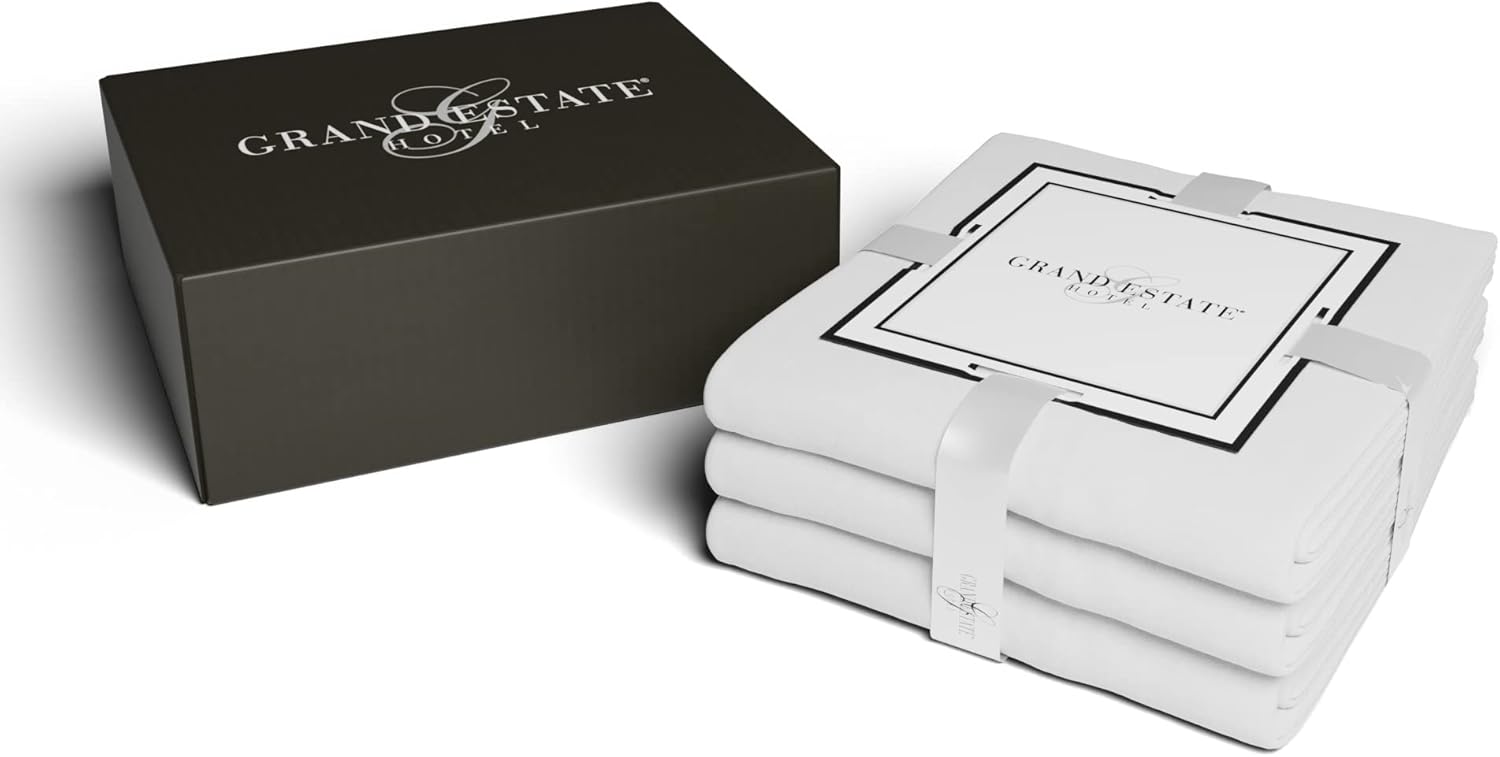 Twin Flat Sheets Only, White Pack of 3, 100 Cotton Top Bed