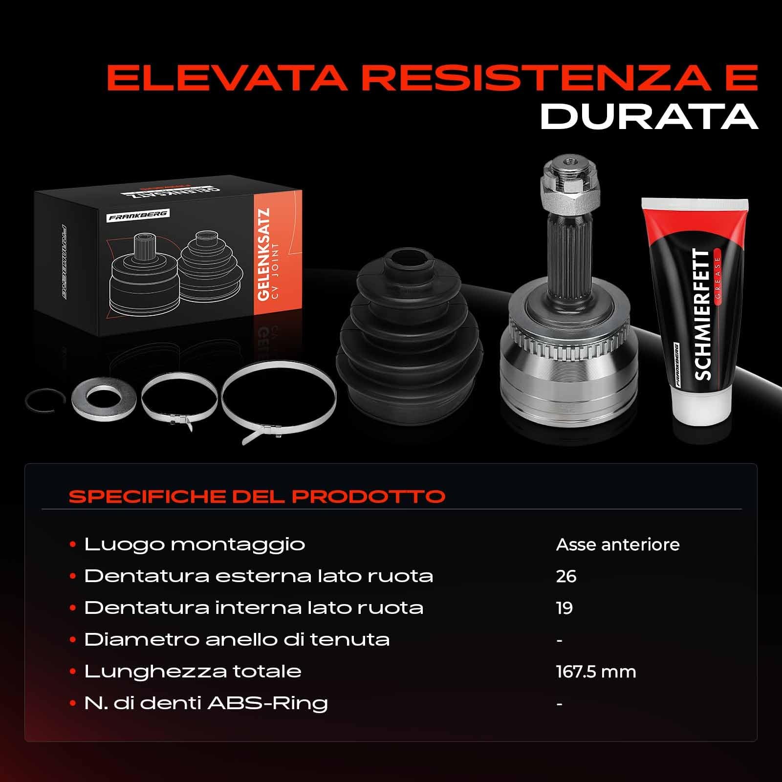 Frankberg Giunto omocinetico lato ruota assale anteriore sinistro o | VKJA5640; Compatibile con: Jimny SUV Chiuso SN