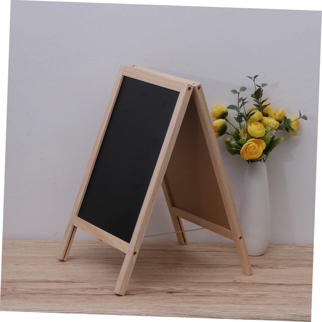 Mini Tableau Noir pour Comptoir de Bar en Bois 25x40 Cm Double Face Chevalet Pratique pour Affichage et Signalisation Alimentaire Couleur Aléatoire