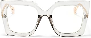SUNBSR Fashion Oversized Glasses for Women Blue Light Blocking Glasses Black Square Big Frame Computer Eyewear