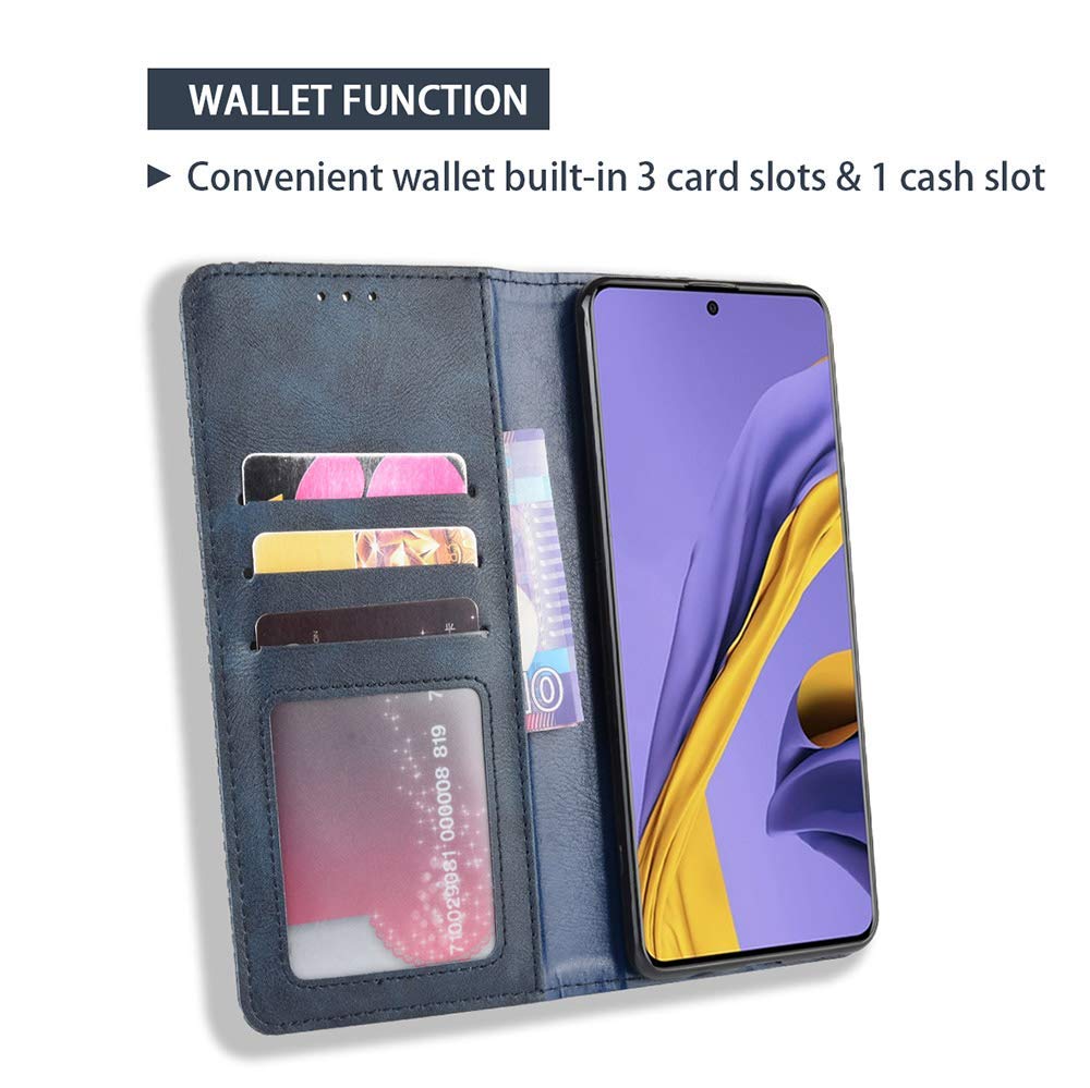 BAILI Coque Pour Vivo V21 5G Étui à Rabat En Cuir PU