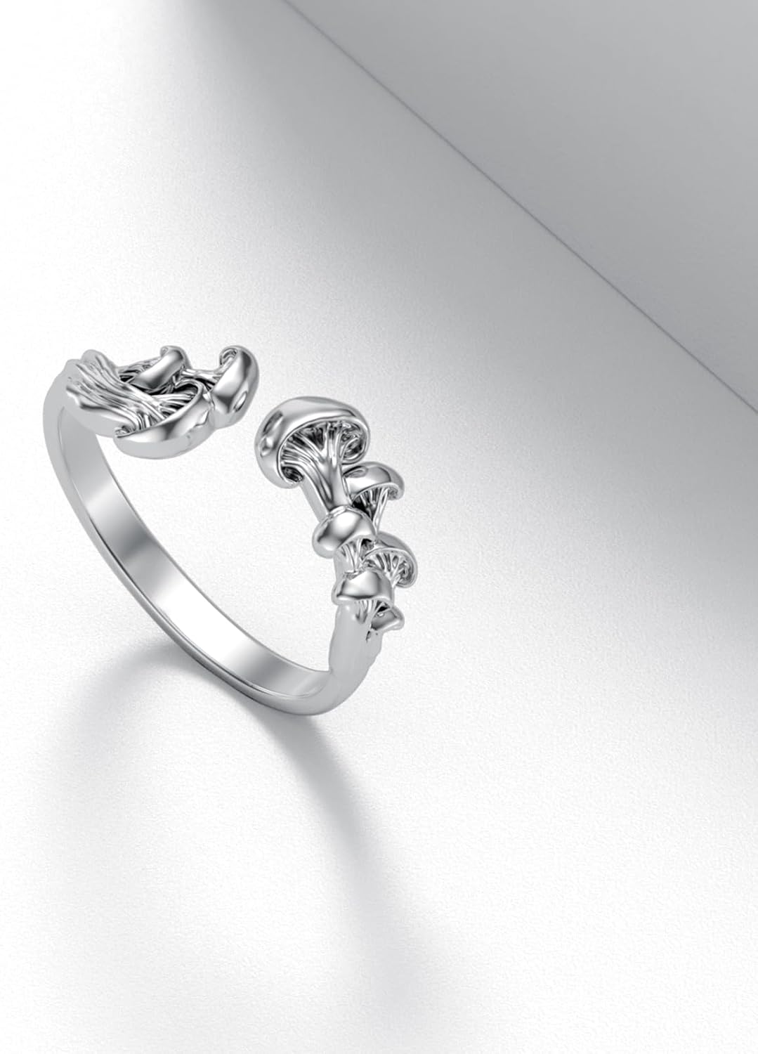 Mushroom Ring Adjustable 925 Sterling Silver Vintage Mushroom Rings for Women Jewelry Christmas Birthday Gift for Daughter Mom Sisters Wife - Image 2