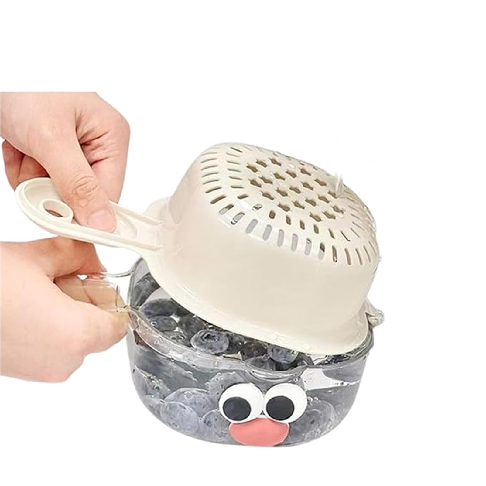 MALSSE Innovative Handled Strainer Basket for Quick Washing Draining of Fruits Vegetables Enhancing Kitchen Productivity Vegetable Washing Basket