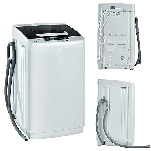 FUTADA Full Automatic Washing Machine, 2 in 1 Portable Laundry Washer, 8.8 Lbs Washer & Dryer Combo w/Built-in Barrel Light, LED Display, Energy Saving Top Load Washer for Camping, Apartment, Dorm