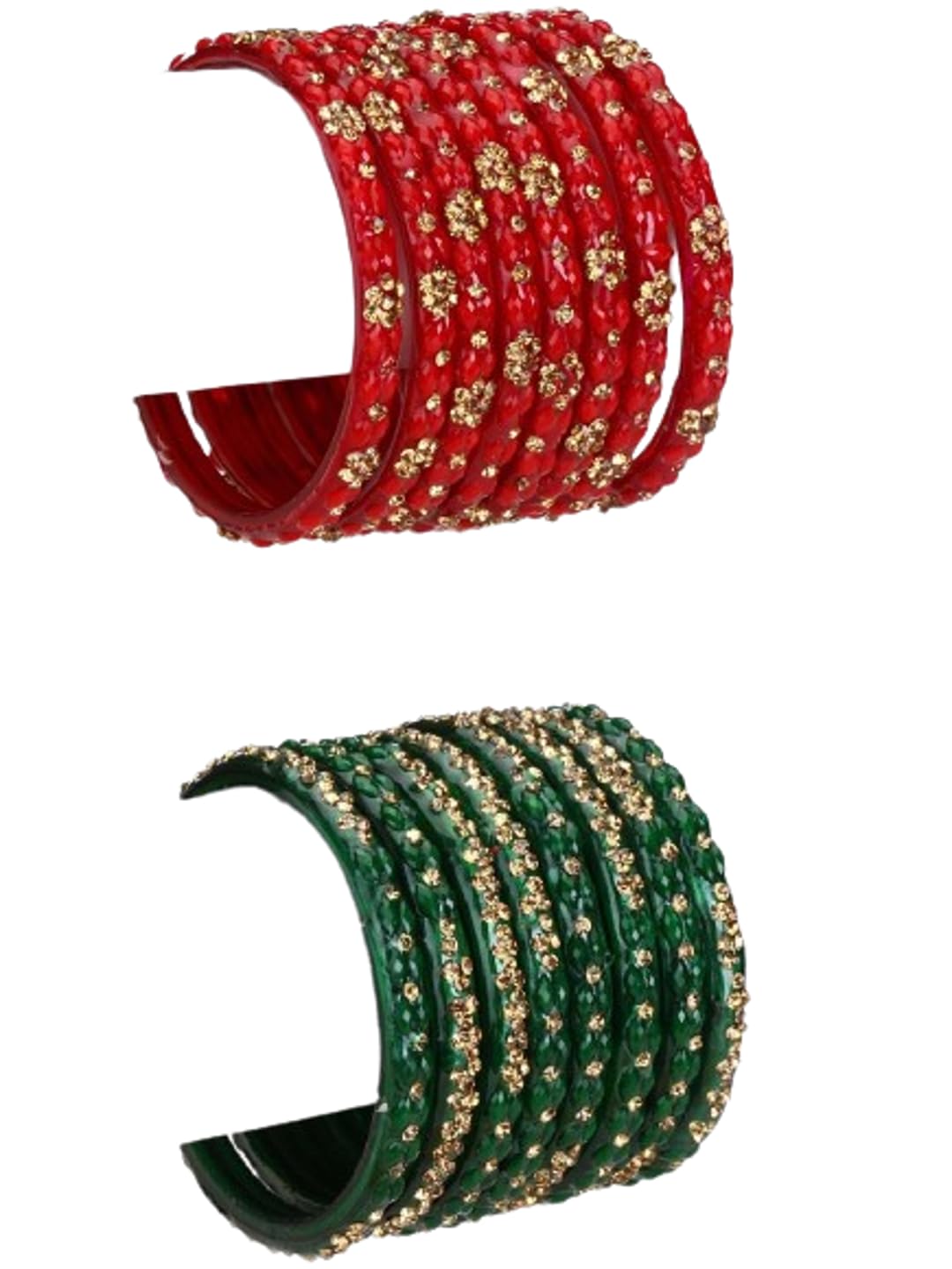 Somil Set of 2 Stylish Bangles/Kadas – Perfect for Celebrations, Festive Looks, and Daily Elegance, Red, Green (B07FBK5GQ9) Amazon Price History, Amazon Price Tracker