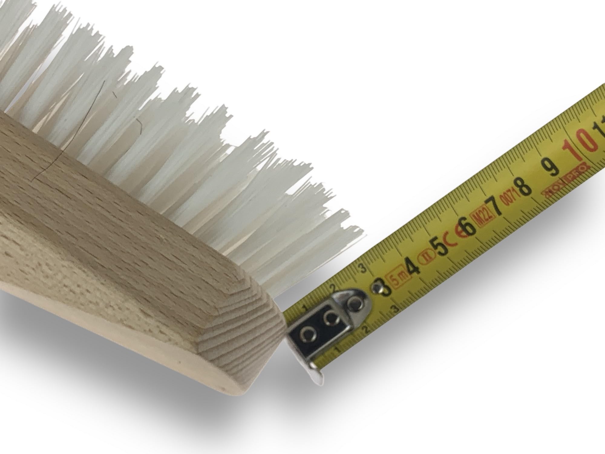 Balai Brosse Lave-Pont Nylon Blanc Haute qualité | Manche Bois 1,25 m | Monture Bois | pour Laver récurer ponts terrasses carrelages sols Tapis | Gamme KAROP'S | Kibros VC126110M