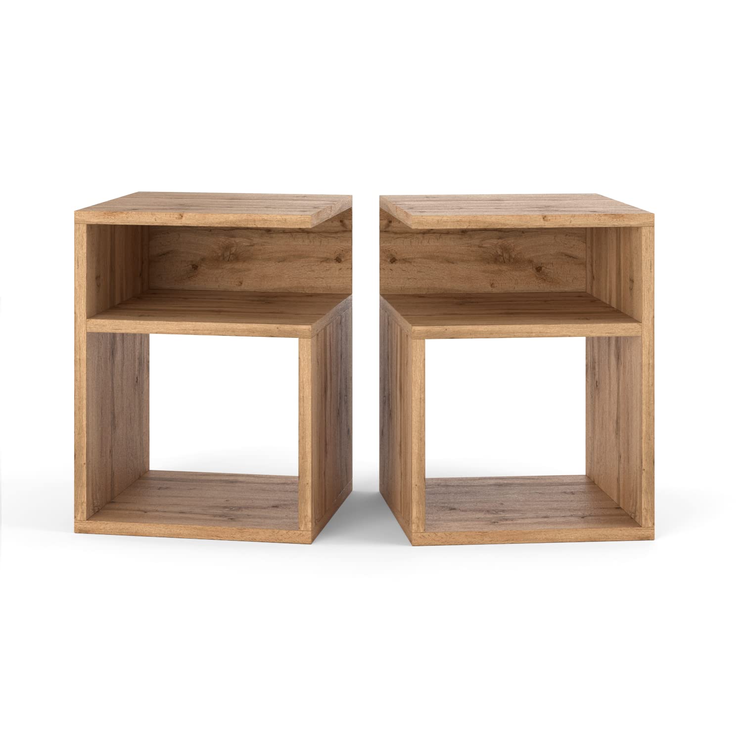 MRBLS Nachtkastje, set van 2 stuks, boxspringbed, nachtkastje, moderne meubels zonder laden, voor je slaapkamer, woonkamer, bijzettafel, eenvoudige salontafel (mat grijs), 32 x 40 x 30 cm (b x h x d