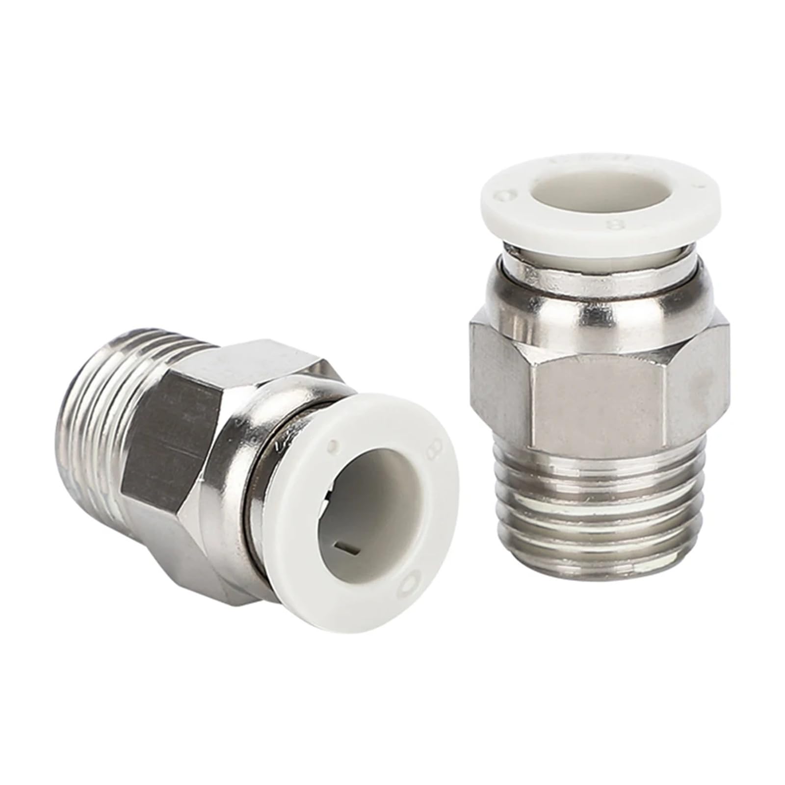 Conector rápido neumático PC12-04 para tubo PU de 12mm racor rosca cobre blanco PT1/2 de aire