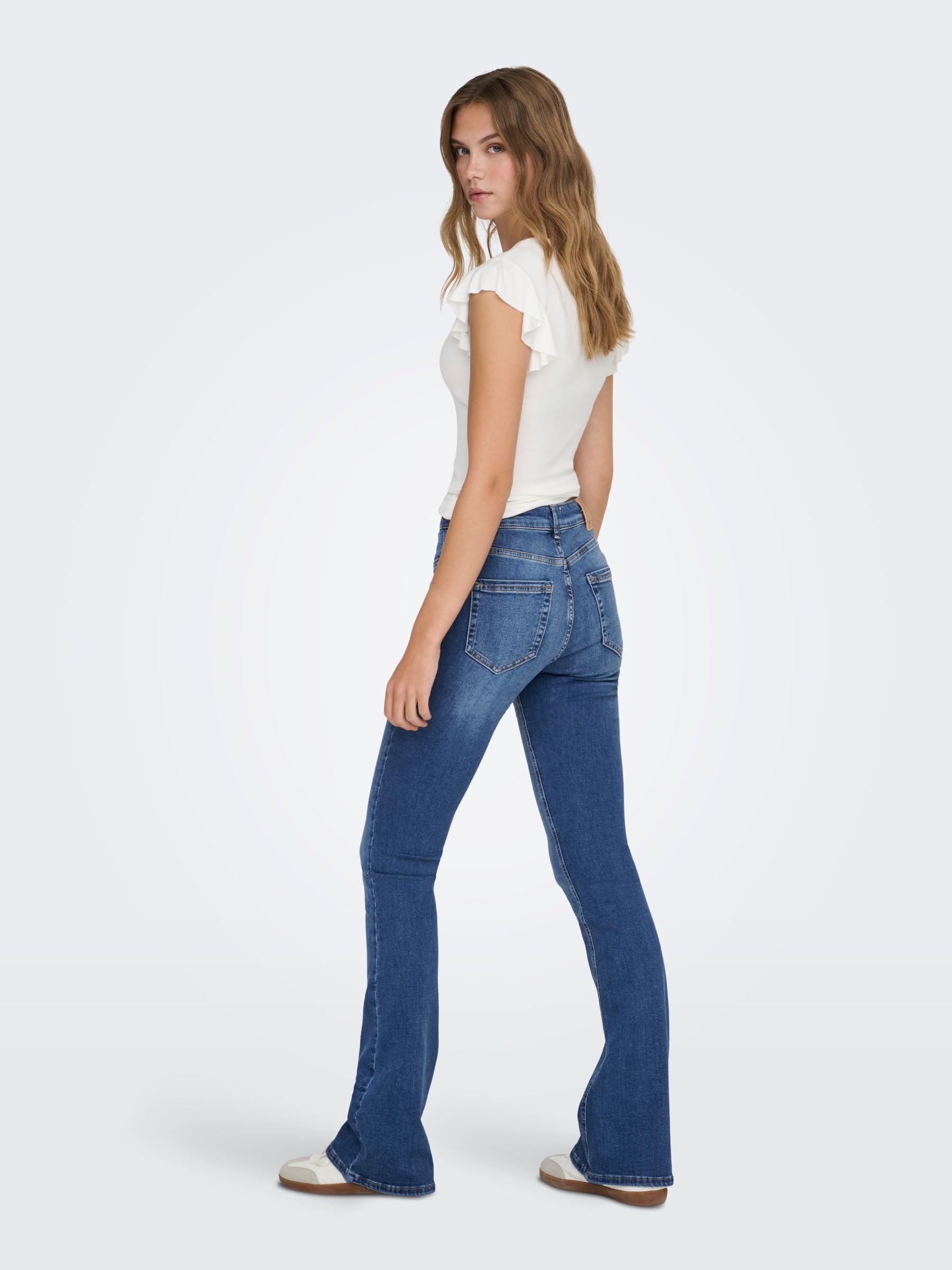 Only - Onlblush Life Mid Flared DNM Tai467 Noos, Jeans Donna