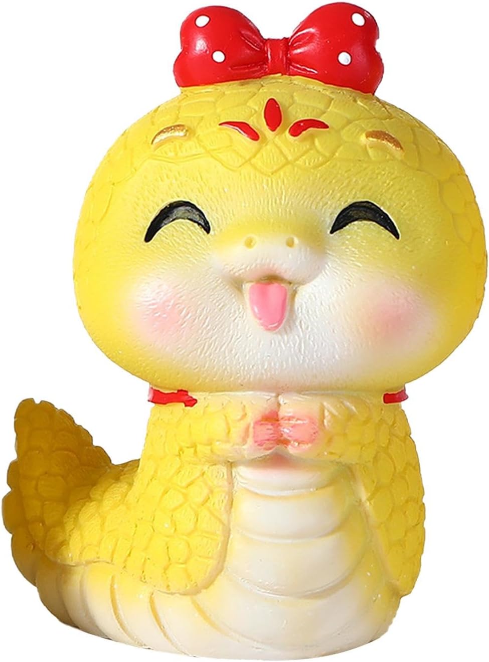 Year of the Snake Statue - 2025 Figurine Ornament | Cartoon Chinese New Year Figurine | Charming Year of the Snake Figurine | Resin Statue for Bookshelf, Desktop, Spring Festival (Adorkable)