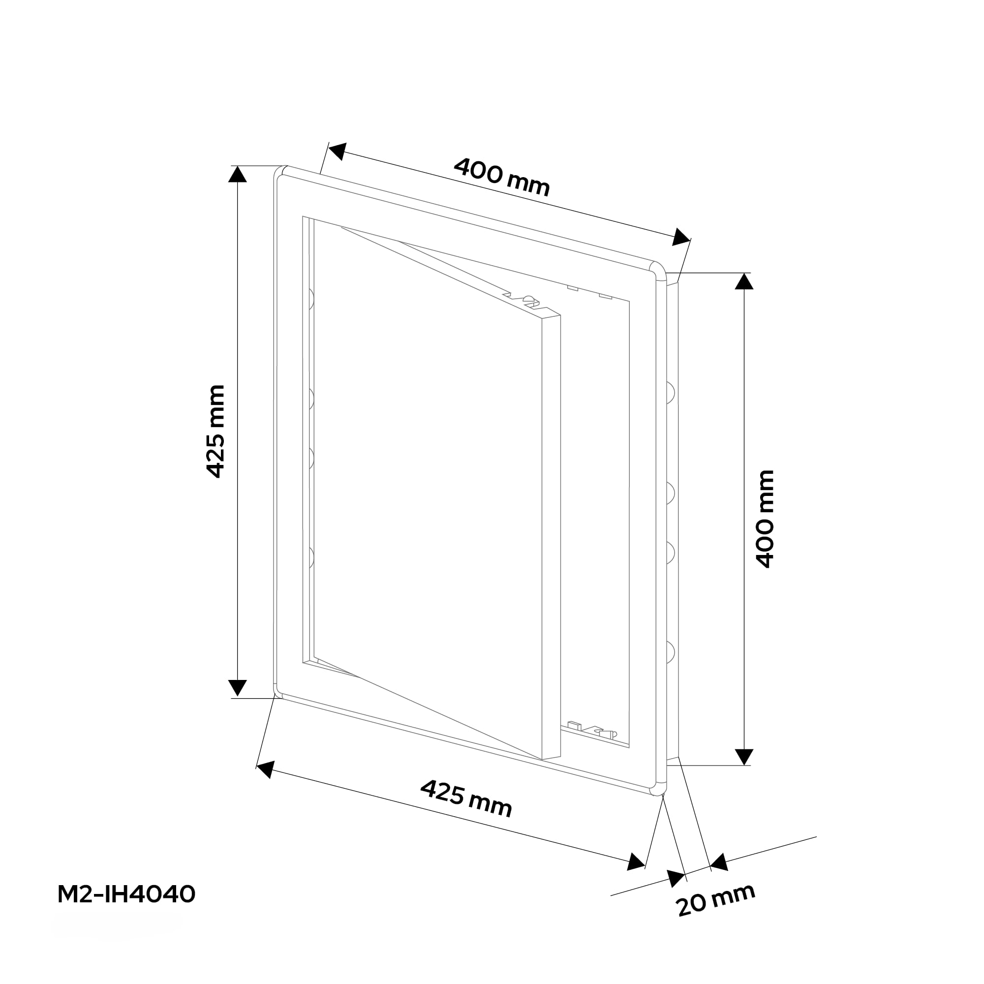 Revisionsklappe Farbe Schwarz ABS-Material (40 x 40 cm)