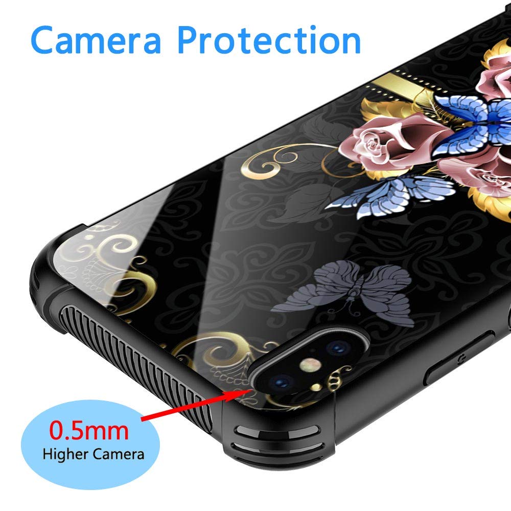 Amazon.co.jp: ZHEGAILIAN iPhone Xs Max対応 バタフライフラワー