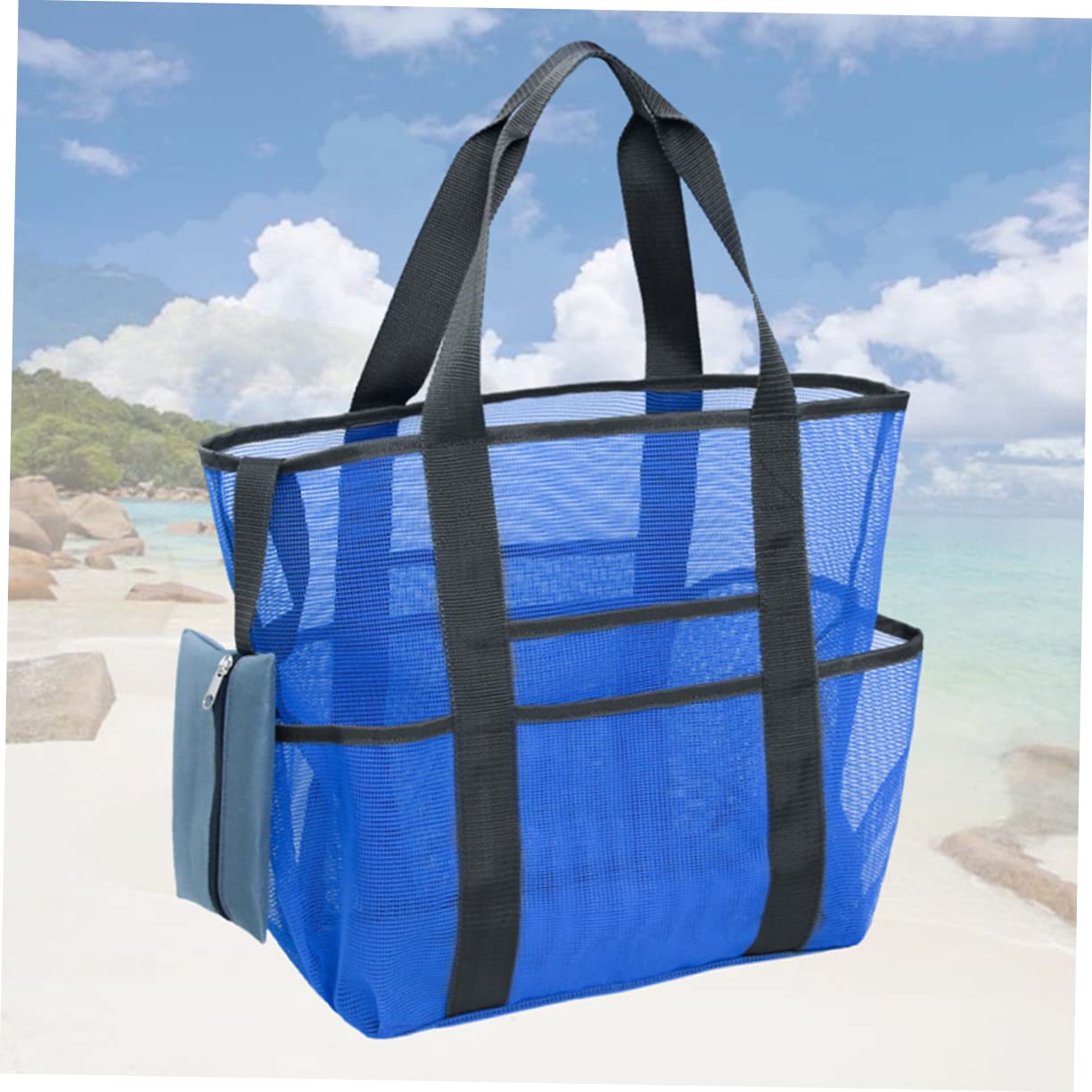 BESTonZON Sac De Plage Maille Sac Fourre-Tout pour Jouets Léger Multifonction Grand Imperméable