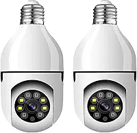 KIT 2 Câmeras de Segurança 2022 Espiã WiFi, 1080P Base E27 com Visão Noturna Infravermelha intercomunicador bidirecional, Câmera Vigilância com Função de Rastreamento Automático - BELLA NET