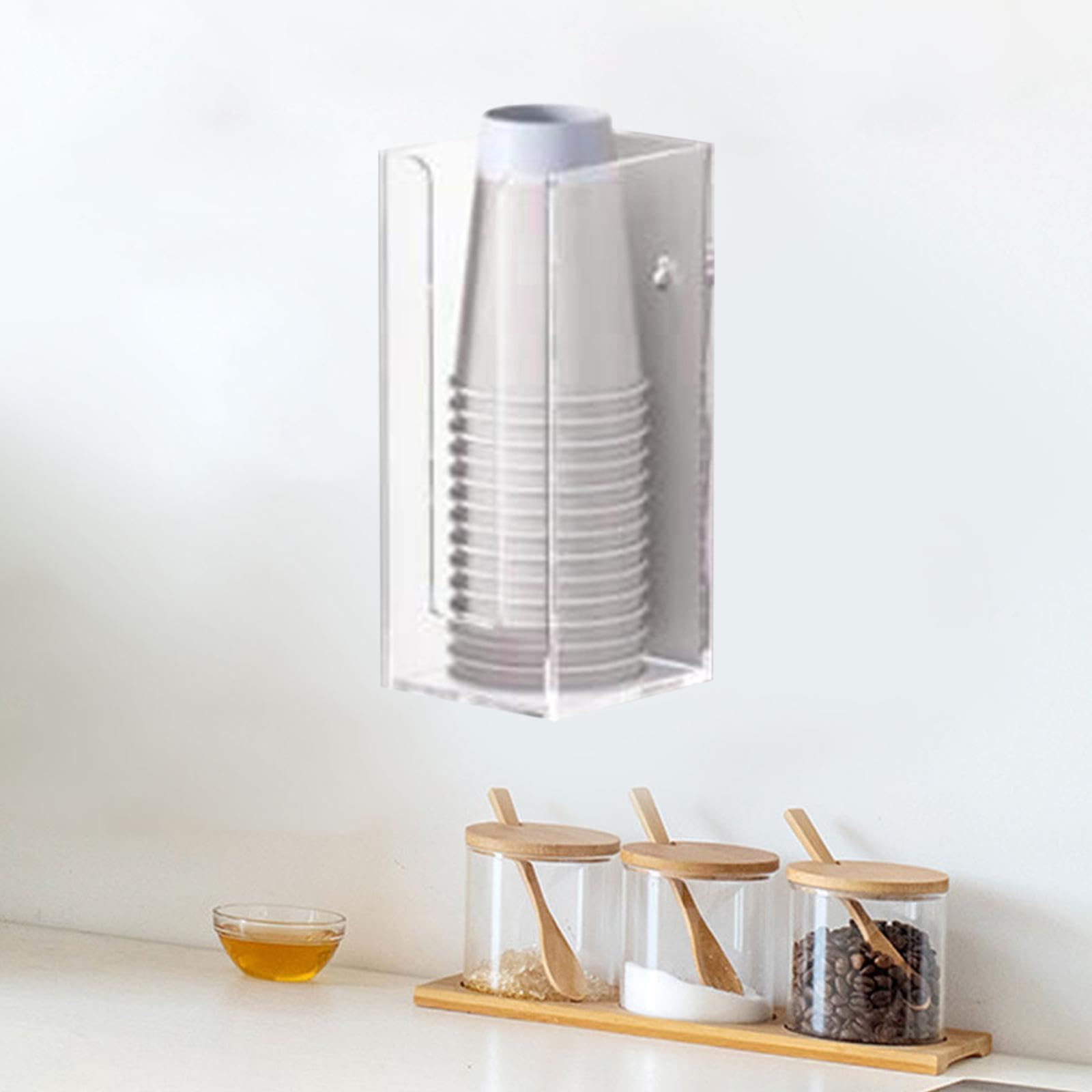 rockible Porta Vasos de Papel Organizador de Cápsulas de Café Dispensador de Vasos Desechables Soporte de Acrílico Transparente Fácil de Usar Adecuado para, 1 Rejilla