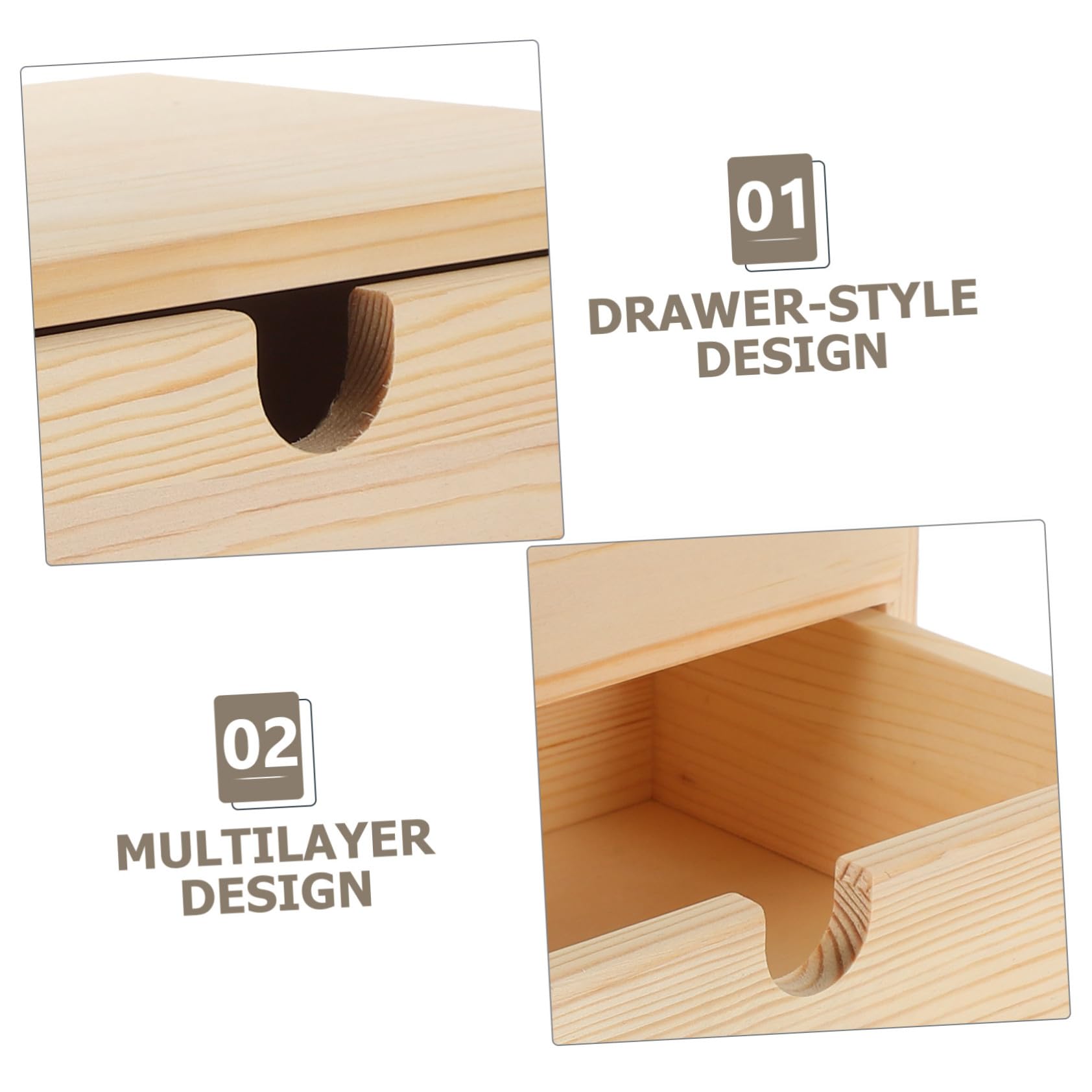 Organizer in Legno Cassettiera da Scrivania Scatola con Cassetti Organizer da Scrivania con Cassetti Contenitore in Stile per Casa