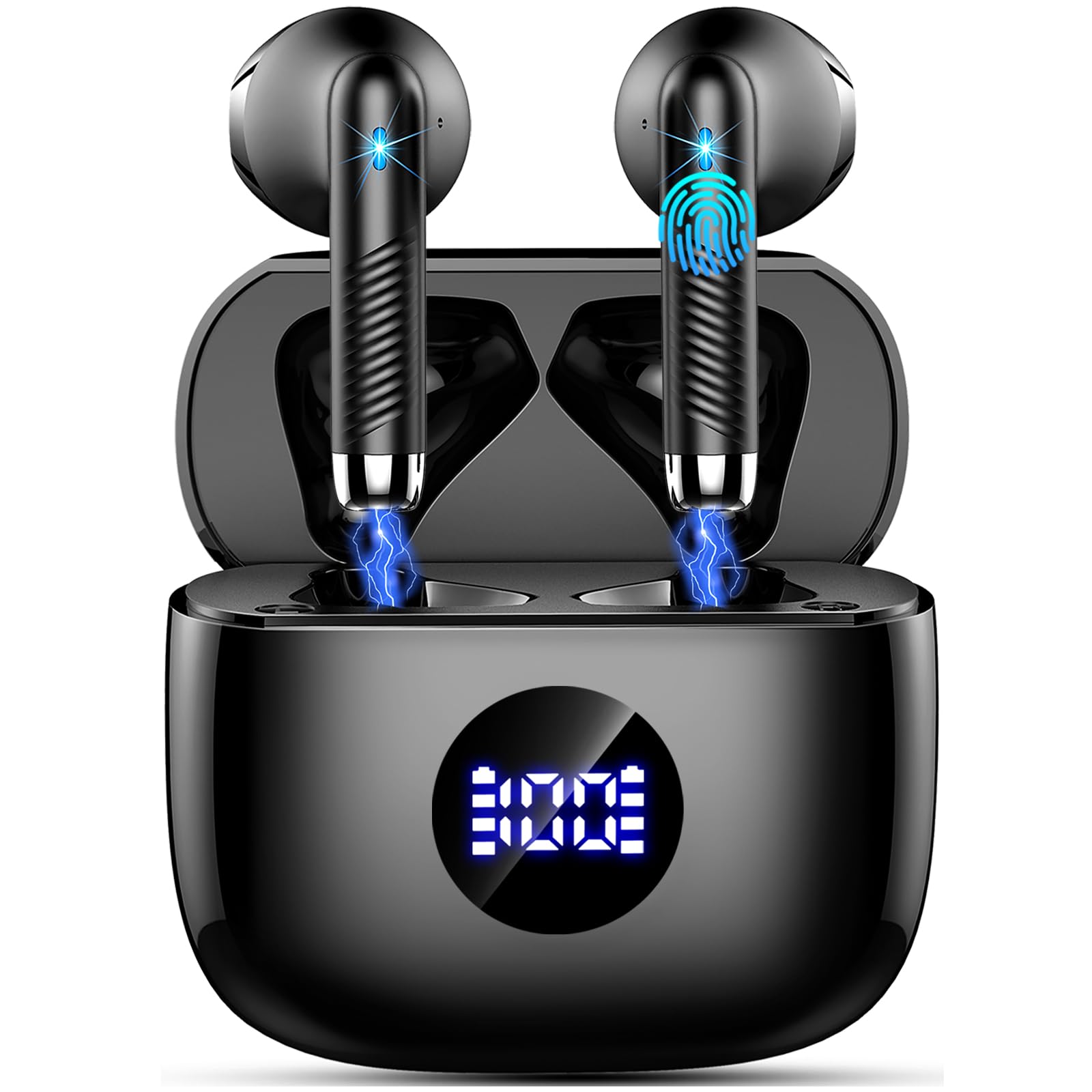 Kopfhörer Kabellos Bluetooth 5.4, Bluetooth Kopfhörer HiFi Stereo mit 4 ENC Noise Cancelling Mic, 40 Std Spielzeit in Ear Kopfhörer USB-C, kabellose Kopfhörer IP7 Wasserdicht für Arbeit und Studium