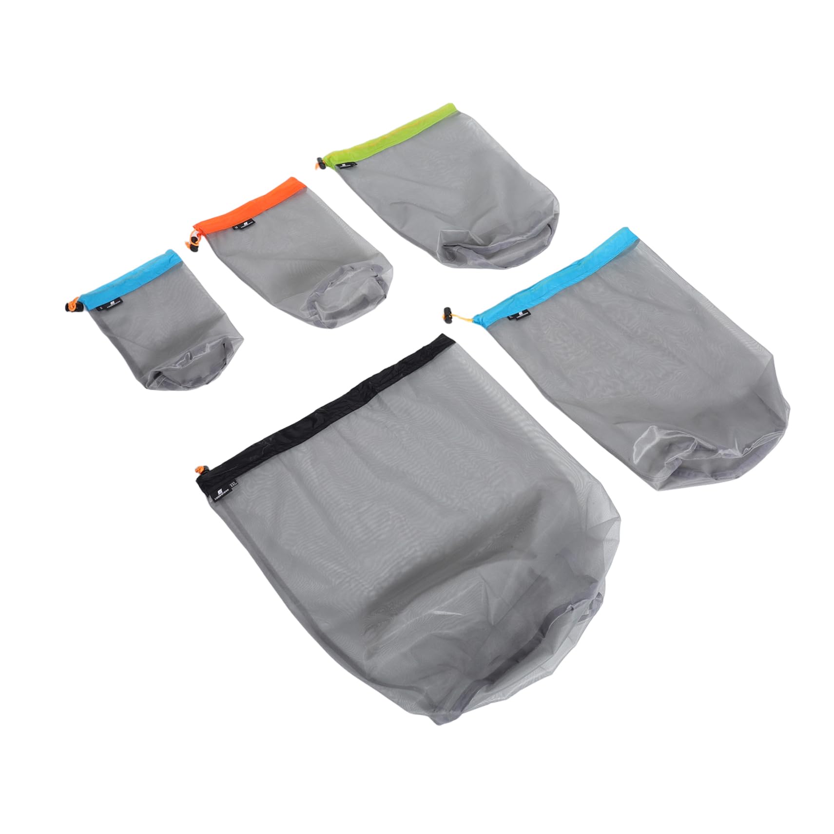 BRIGHTFUFU Large Storage Bag Set Multipurpose Camping Travel Organizer Polyester Mesh Drawstring Sack 1 Set