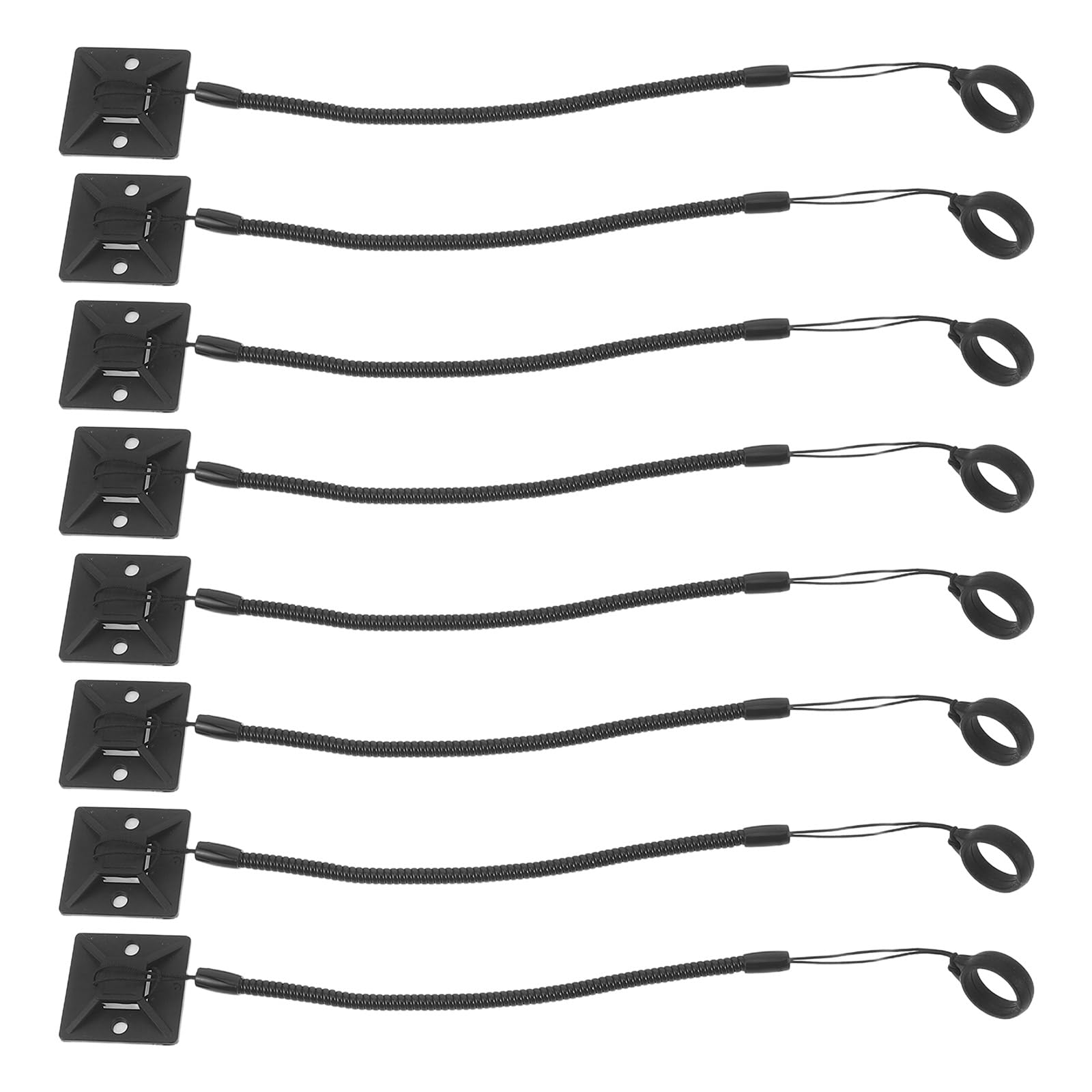 Cabilock 8pcs Elastic Pen Lanyards with Adhesive Base for Stylus and Drawing Pen, Nylon and Silicone Material, Anti-lost Spring Tether Cord, for Schools and Outdoor Activities