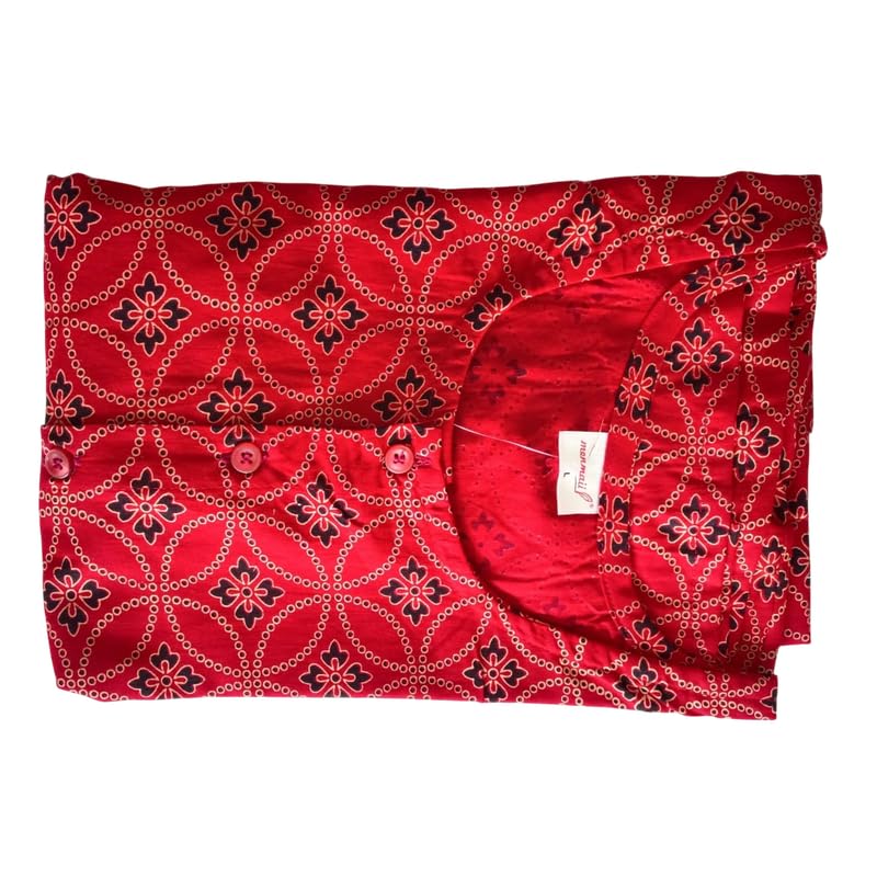 Image of MENMAII Women's[L-4XL] Full Open /Front Buttoned [a Kind of Adaptive Clothing] Multipurpose Nighty for Maternity /Pregnancy /Elderly /Patient /Feeding /Hospital Purpose Nighty Calf Length