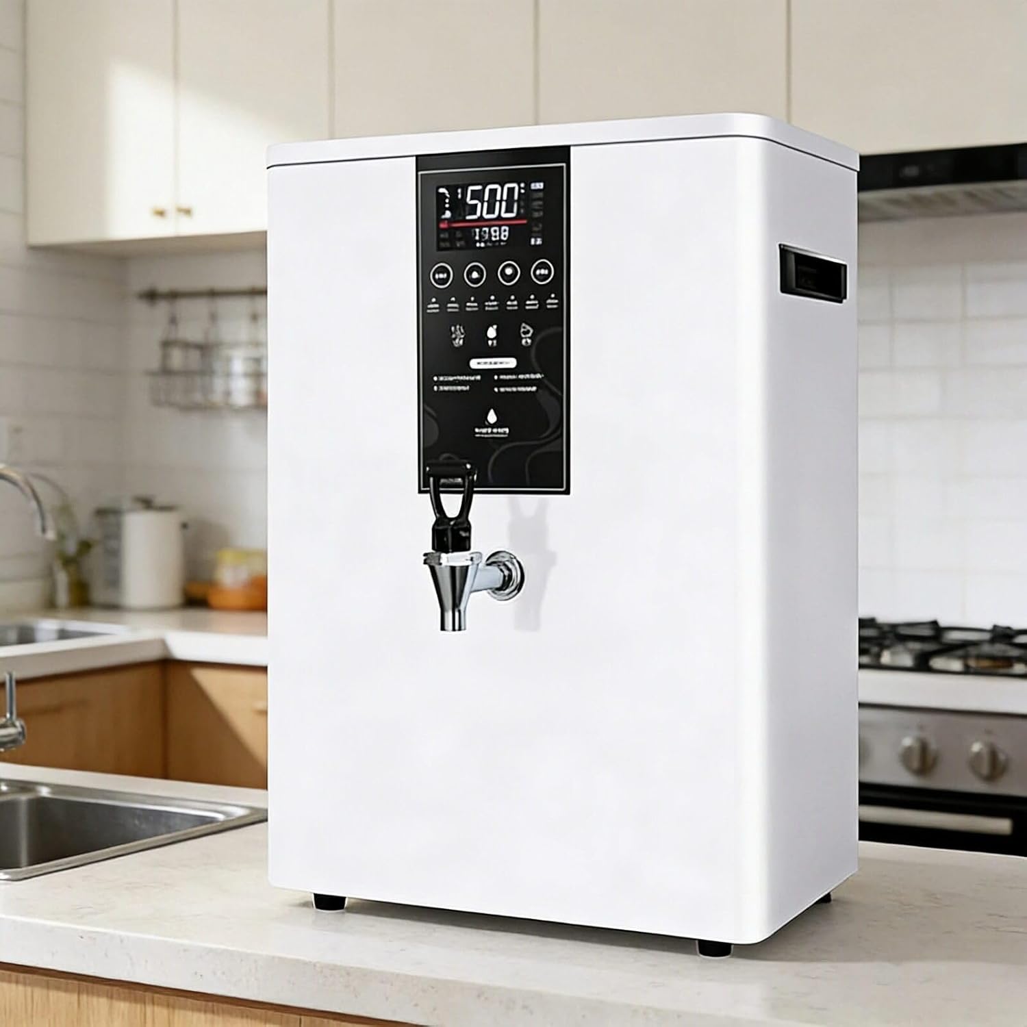 50L Instant Hot Water Dispenser – Commercial 3000W Step‑Heating Boiler with LED Control, Filter & Faucet, Wall‑Mount/Desktop for Cafe, Office, Home Kitchen
