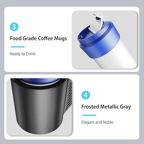 Miniatura 4 de Soporte de taza de enfriamiento para automóvil, soporte inteligente 2 en 1, control de temperatura, refrigeración y calefacción, soporte portátil