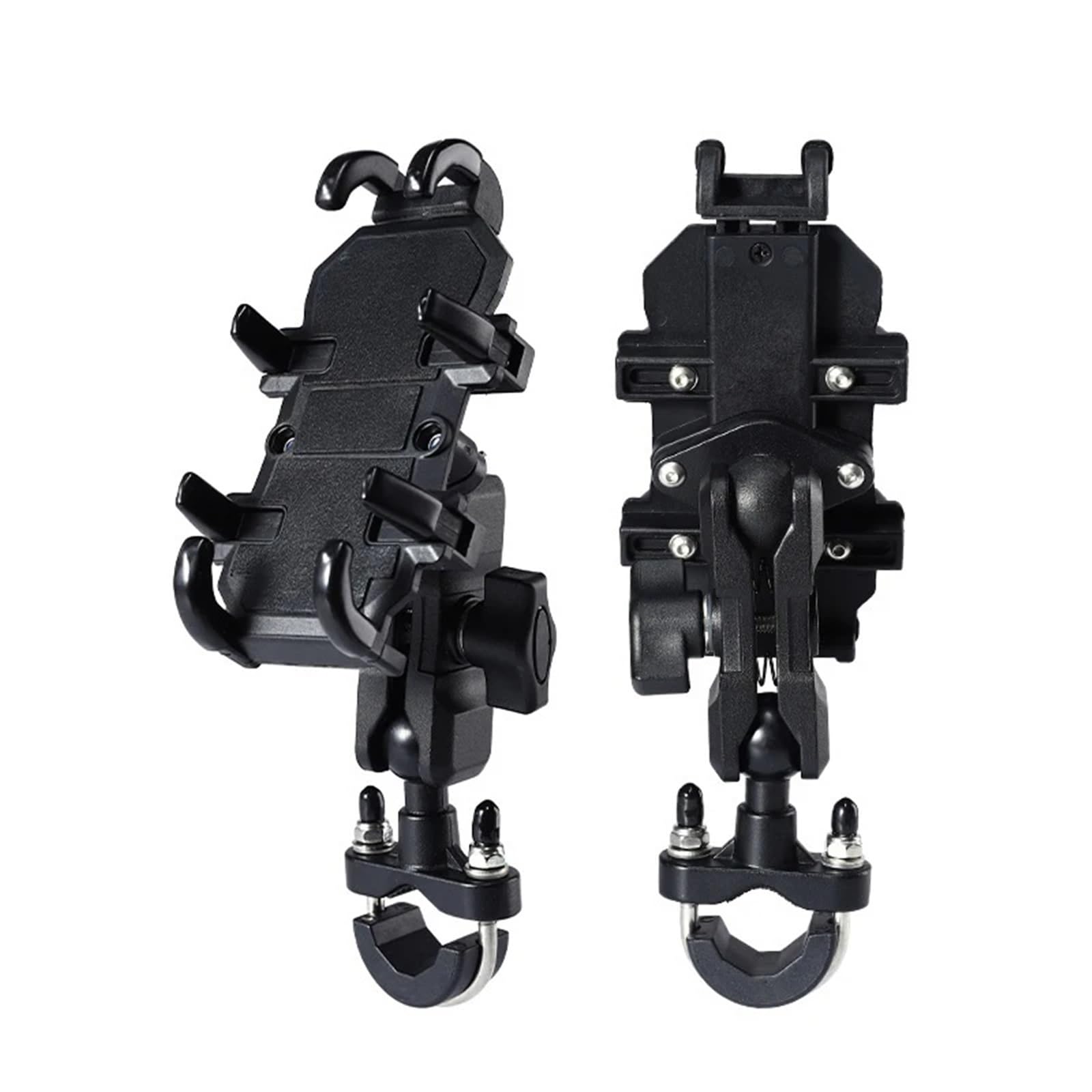 Support Telephone Velo Support Téléphone Portable Vélo Électrique Moto Guidon Aluminium Support Vélo Support GPS Téléphone avec Amortisseur Telephone Moto Rotation(Handlebar)