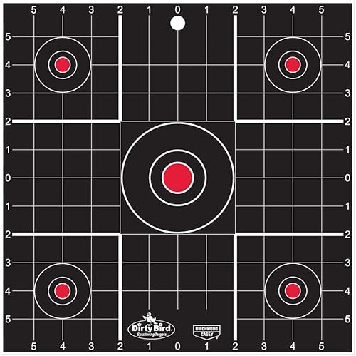 Birchwood Casey Dirty Bird 12" Sight-in White Splattering Targets Practice Shooting for Indoor and Outdoor Use