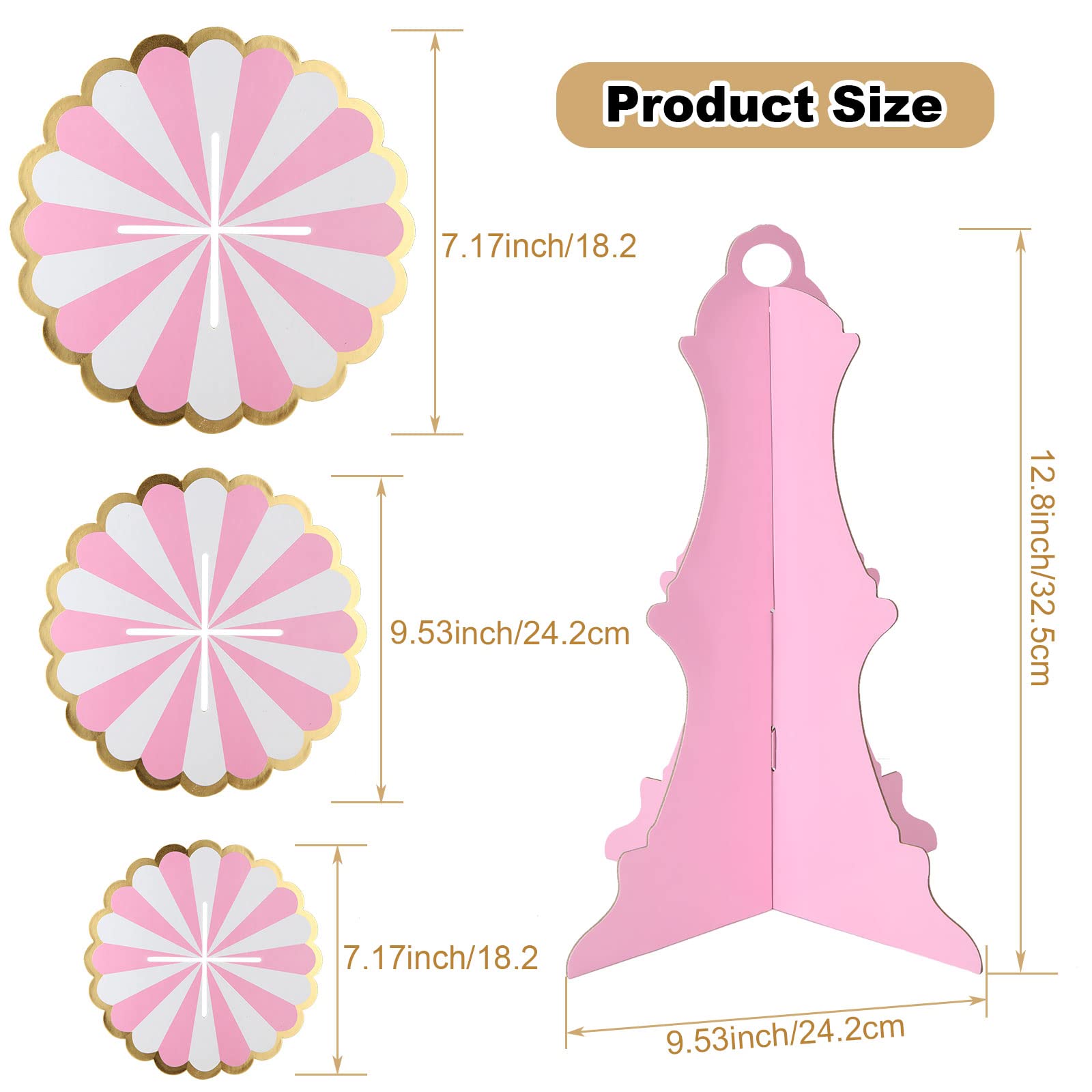 Alzata per Torta a 3 Livelli in Cartone, Multicolore USA e Getta 12,80 x 12 Pollici per Cupcake per Feste di Compleanno per Matrimoni(Blu