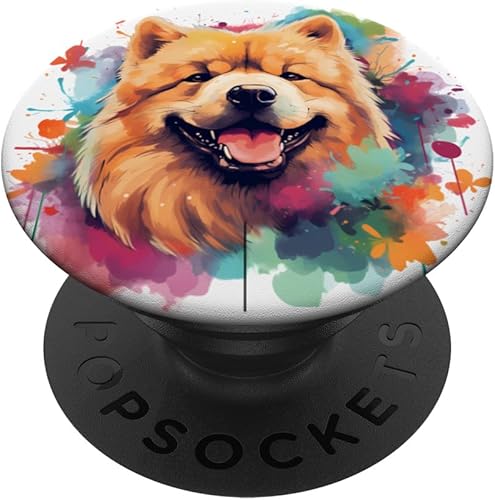 Colorful Chow Chow watercolor Pet Dog Mom Chow Chow PopSockets Standard PopGrip