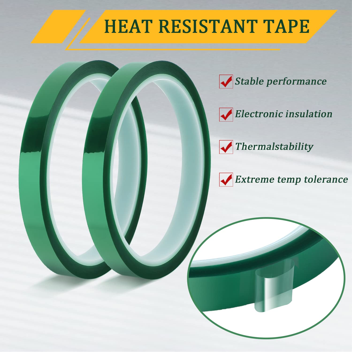 4pcs Rubans De Fert De Chaleur, Ruban Adhesif Haute Temperature 10 Mm X