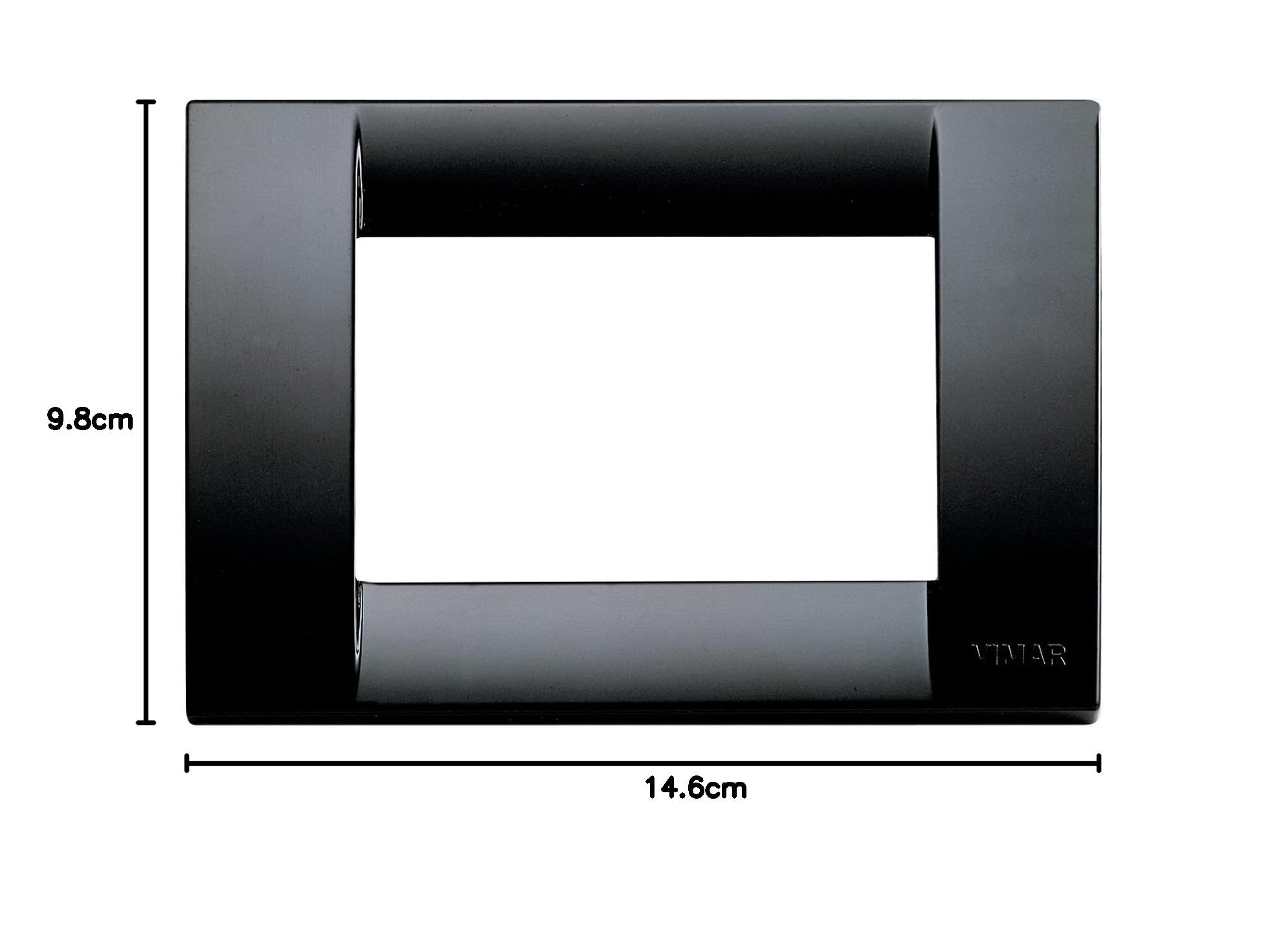 Vimar Idea 0T16743.16 Placca Classica 3 moduli in tecnopolimero, 10 pezzi, nero