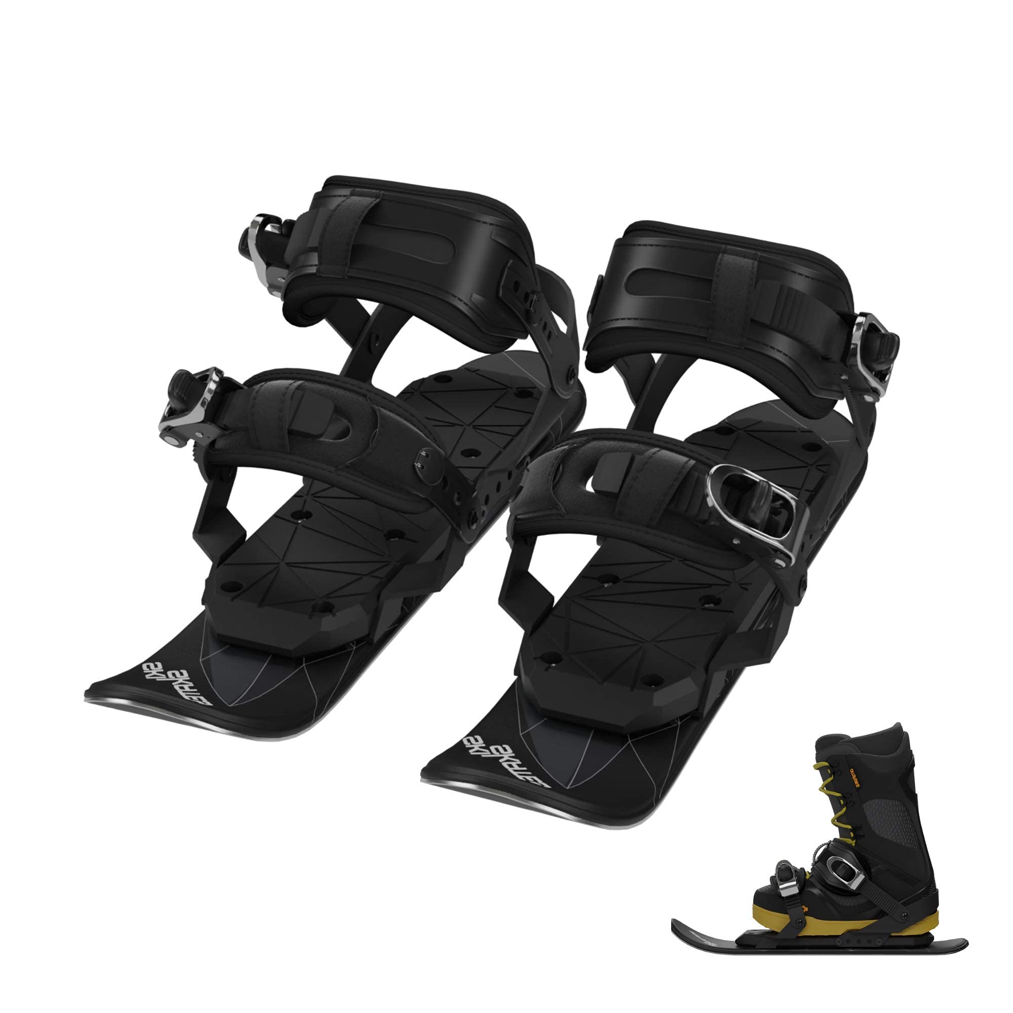 Skiskates - Short Mini Ski Skates for Snow | Skating Skis Snowblades Skiboards | Ice Skates for Snow | Shortest Skis Ever
