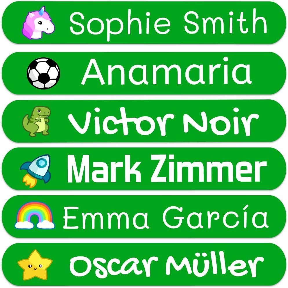 500 Personalized Name Stickers for Children. Adhesive Labels for School, Kindergarten, Books, Toys, and Tupperware. Waterproof Labels Measuring 2.3 x 0.4 in