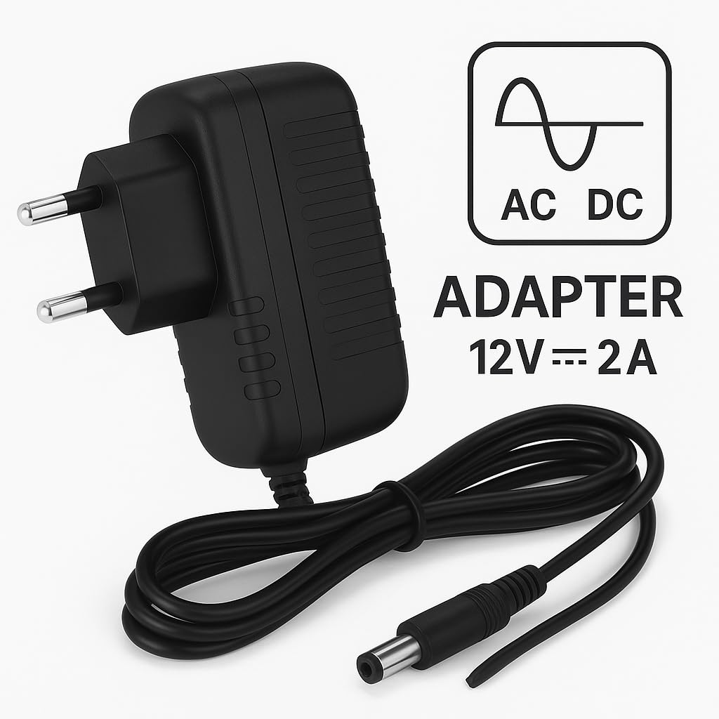 Adattatore di Alimentazione AC-DC 12V 2A Alimentatore Universale Plug-in