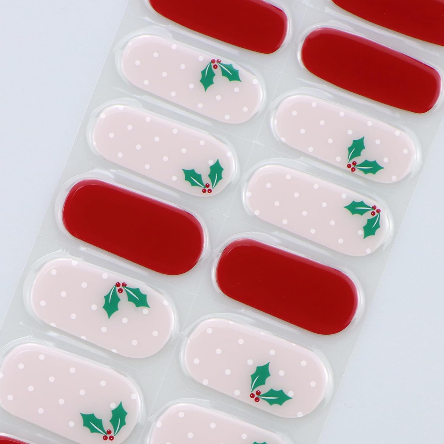 JMEOWIO Semi Cured Gel Strips Nail Art Sticker Wrap Christmas
