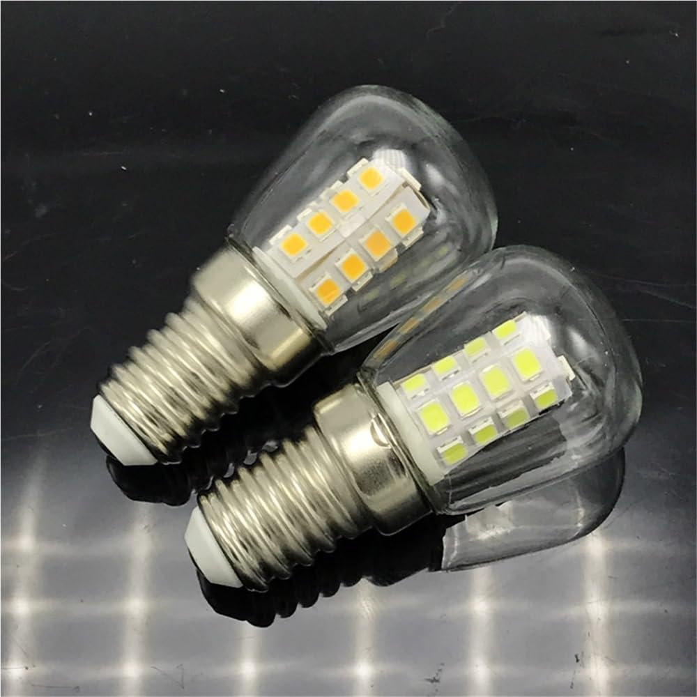 HHF, Confezione da 20 lampadine a sfera a LED AC220V ST26 3W E14 for macchina da cucire(Warm white)