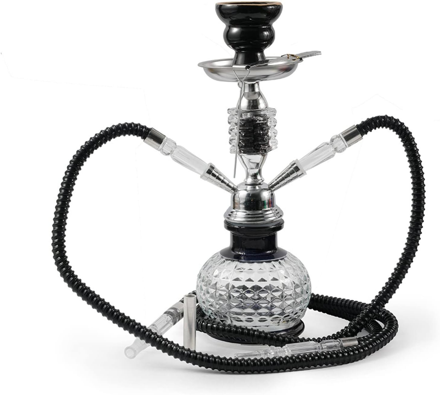 Hcyx Juego Completo de cachimba de 2 mangueras, Kit de cachimba Moderna de diseño portátil de 12.8