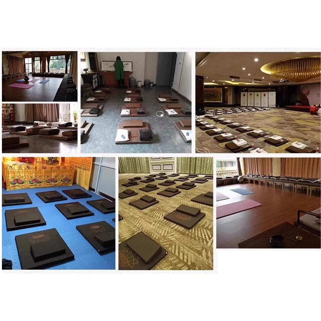 Juego de cojines de meditación, cojines cuadrados para asiento de suelo, cojines de yoga, meditación, tatami, cojín de suelo para el hogar, sala de estar, tapete de suelo perezoso, azul, 60 cm
