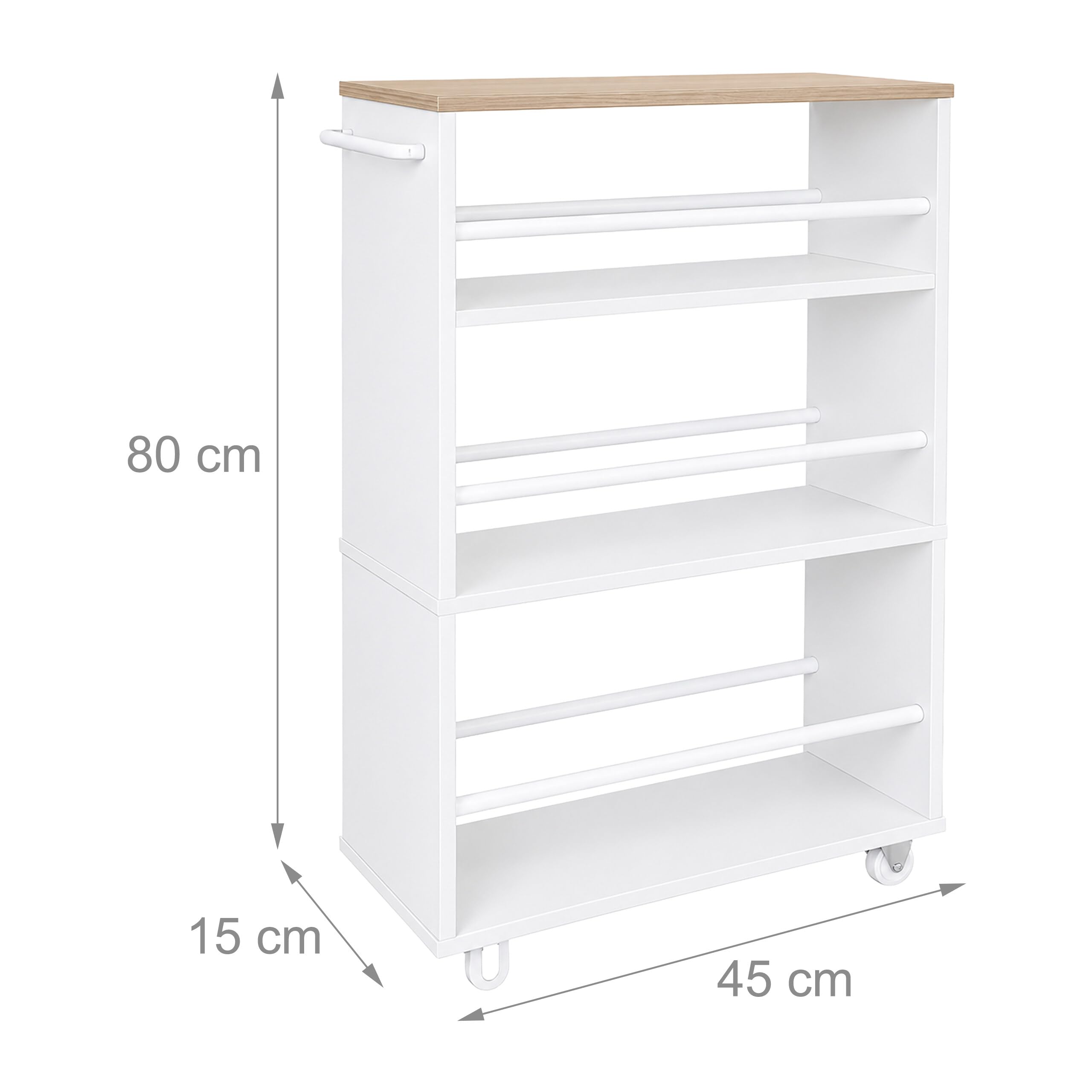 Relaxdays Chariot de Niche Blanc/Naturel