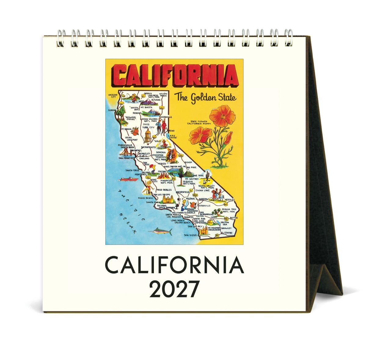 Cavallini 2027 California Easel Desk Calendar, 6x6.5 Inches, 12 Month