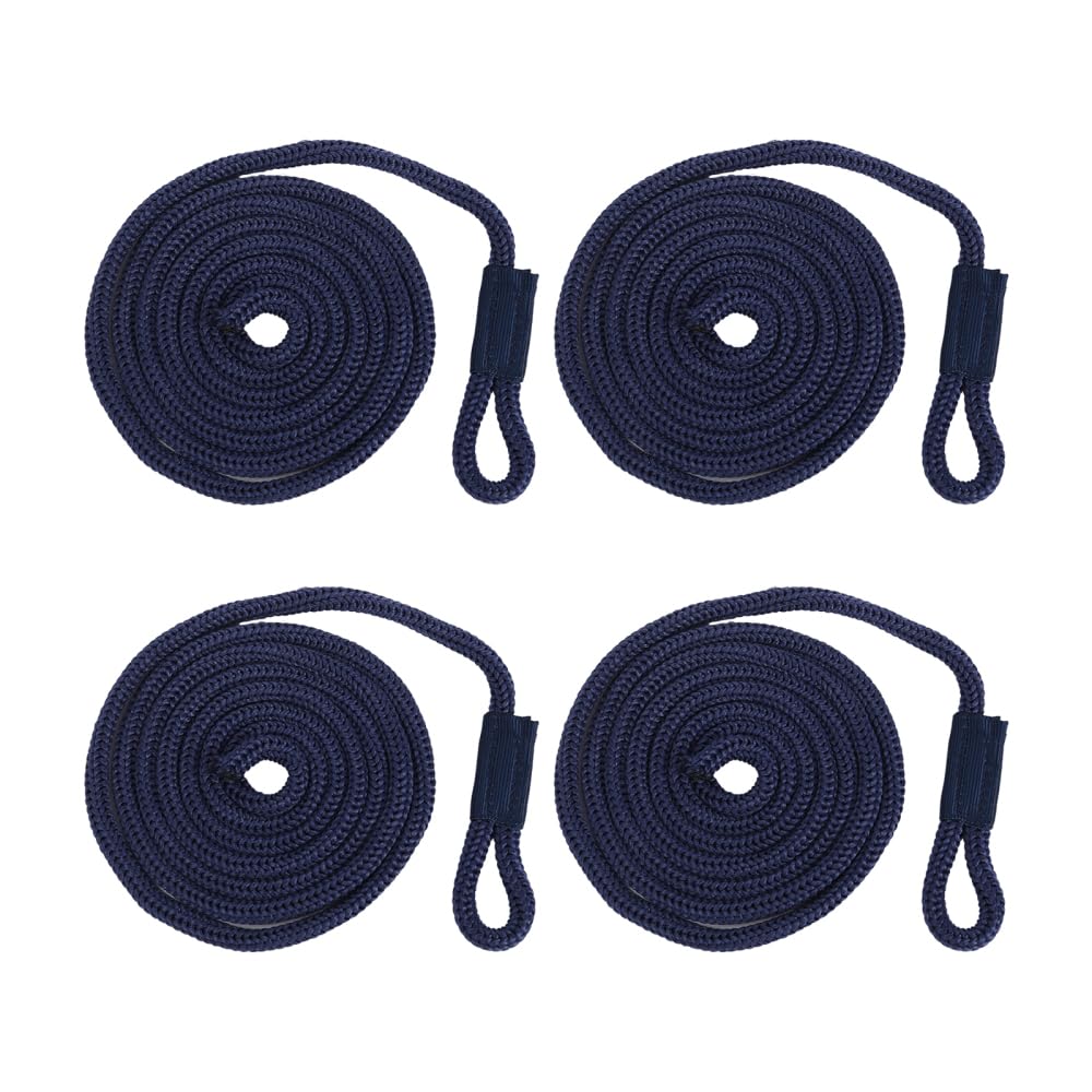 4 Pezzi Corde per Parafanghi per Barche, 150 cm Robuste Linee di Attracco in Poliestere, Corda per Barca per Imbarcazioni Marine Ormeggio