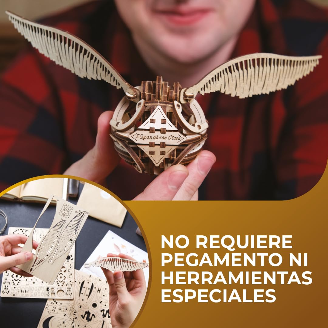 UGEARS Puzle de Madera 3D para Adultos de Harry Potter, modelismo, Golden Snitz, Kit para maqueta, Adultos, Manualidades para Adultos, Dia del Padre