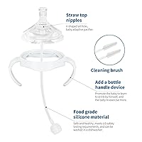 Vista 2 de Kit de conversión de boquilla suave para biberón natural Philips Avent, asas de biberón y popote con peso (paquete de 2)