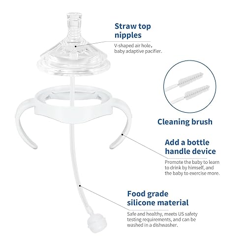 Miniatura 2 de Kit de conversión de boquilla suave para biberón natural Philips Avent, asas de biberón y popote con peso (paquete de 4)