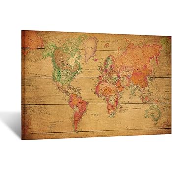 Amazon Com Kreative Artes Tamano Grande Mapa Del Mundo Pared