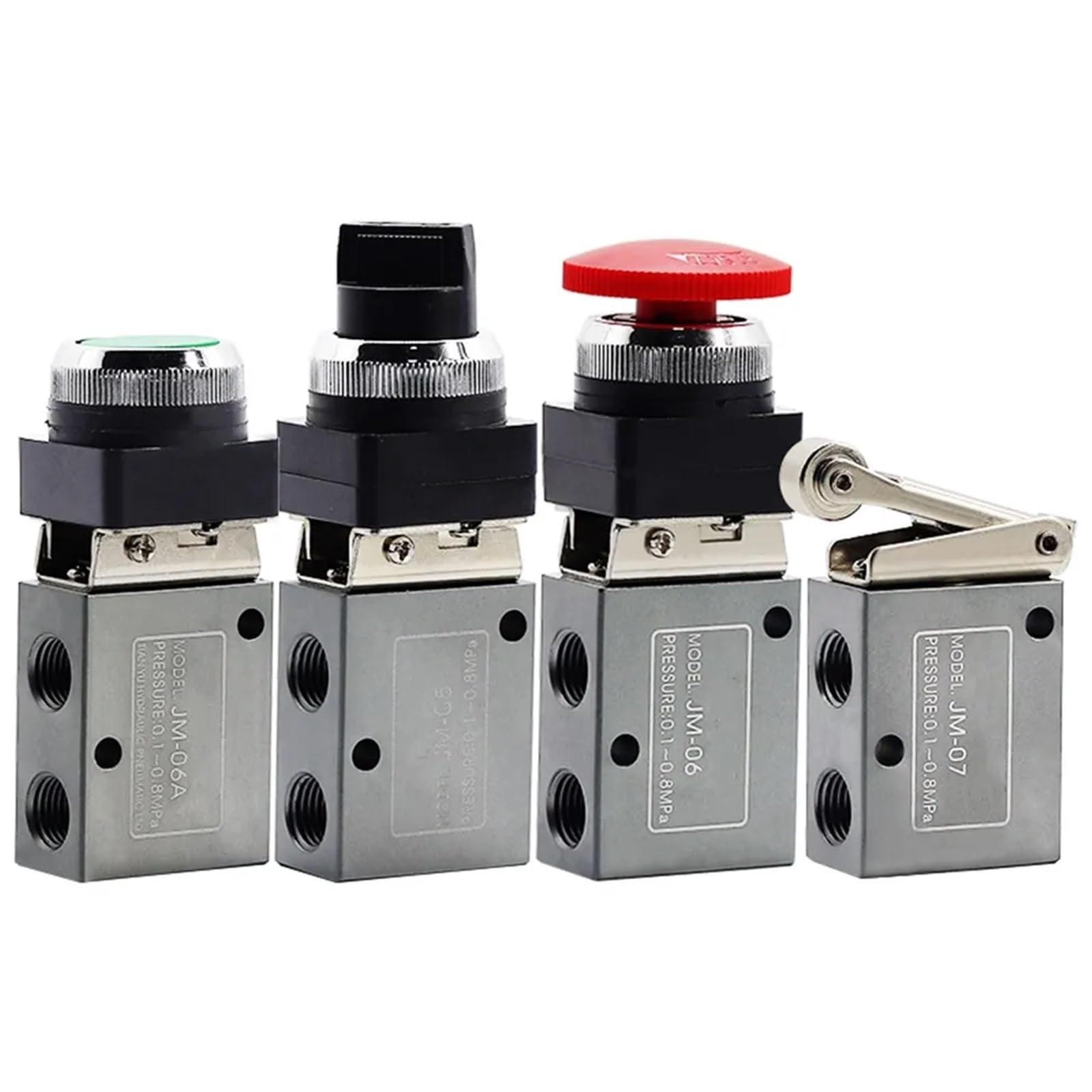 HDPHCRIUN 1/4"" JM Series 2Position 3 Way Pneumatic Mechanical Valve JM-05 JM-06 JM-06A JM-07 Air Hand Manual Control(JM-06)